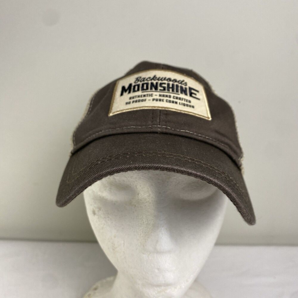 Backwoods Moonshine Mens Cap Mesh StrapBack Trucker Brown Beige breathable